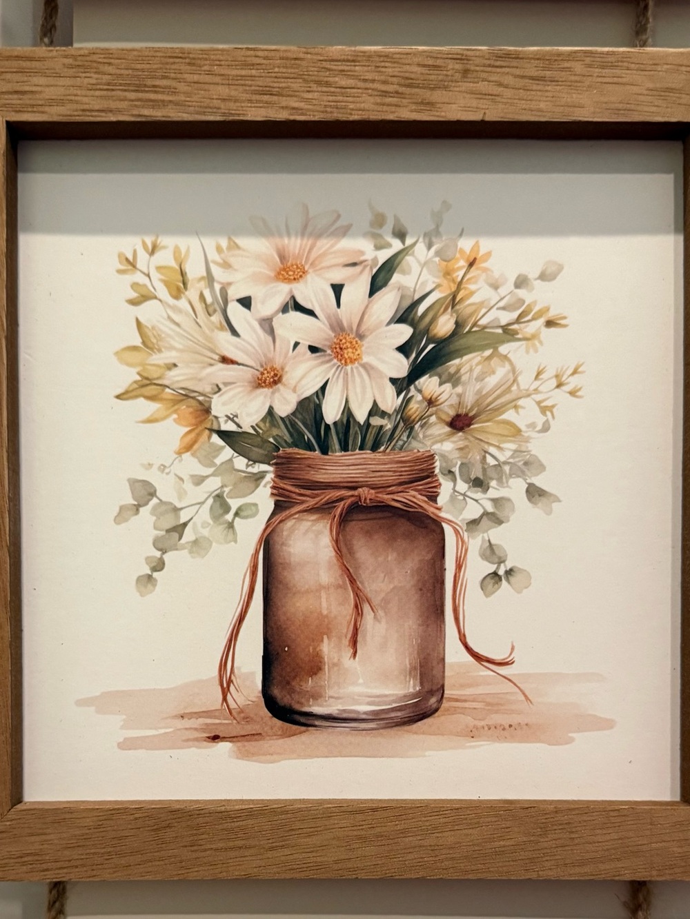Pretty Watercolor Flowers Wood Wall Decor- NWT - Picture 3 of 6